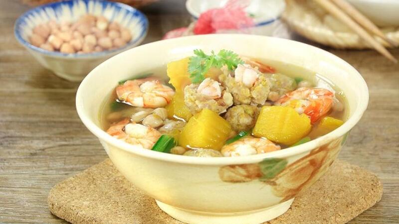 Hình ảnh món canh rau củ nấu tôm