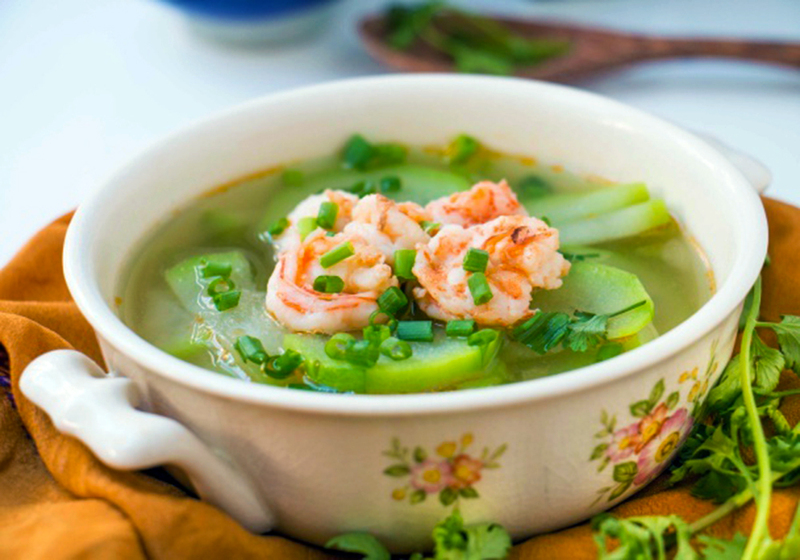 Hình ảnh món canh rau củ nấu tôm