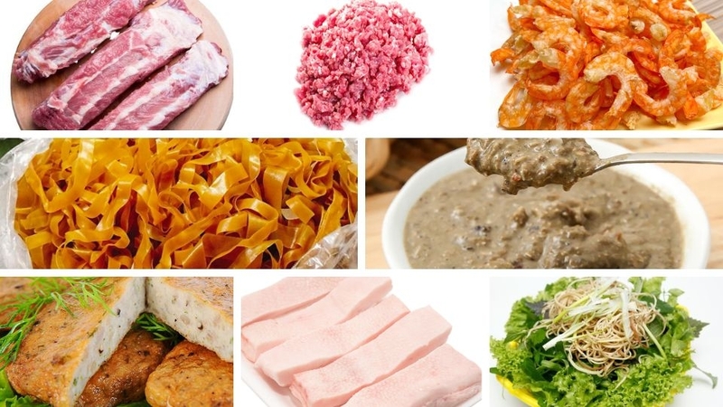 Hình ảnh nguyên liệu bánh đa cua Hải Phòng