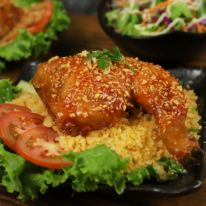 Cơm gà xối mỡ