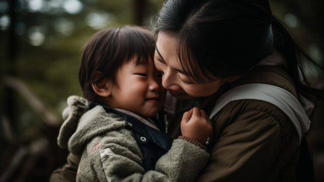 Hình ảnh người mẹ ôm con
