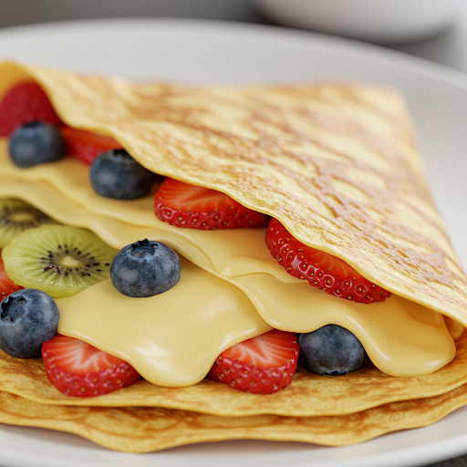 Bánh Crepe phô mai và trái cây