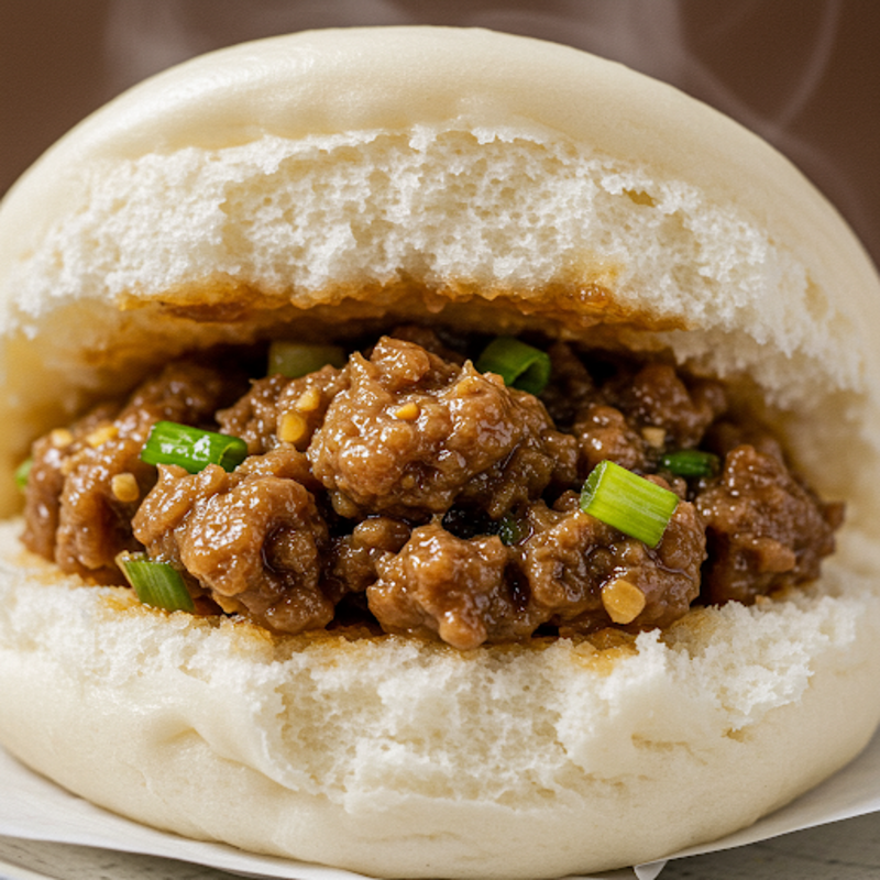 Bánh bao nhân thịt với gia vị đặc trưng