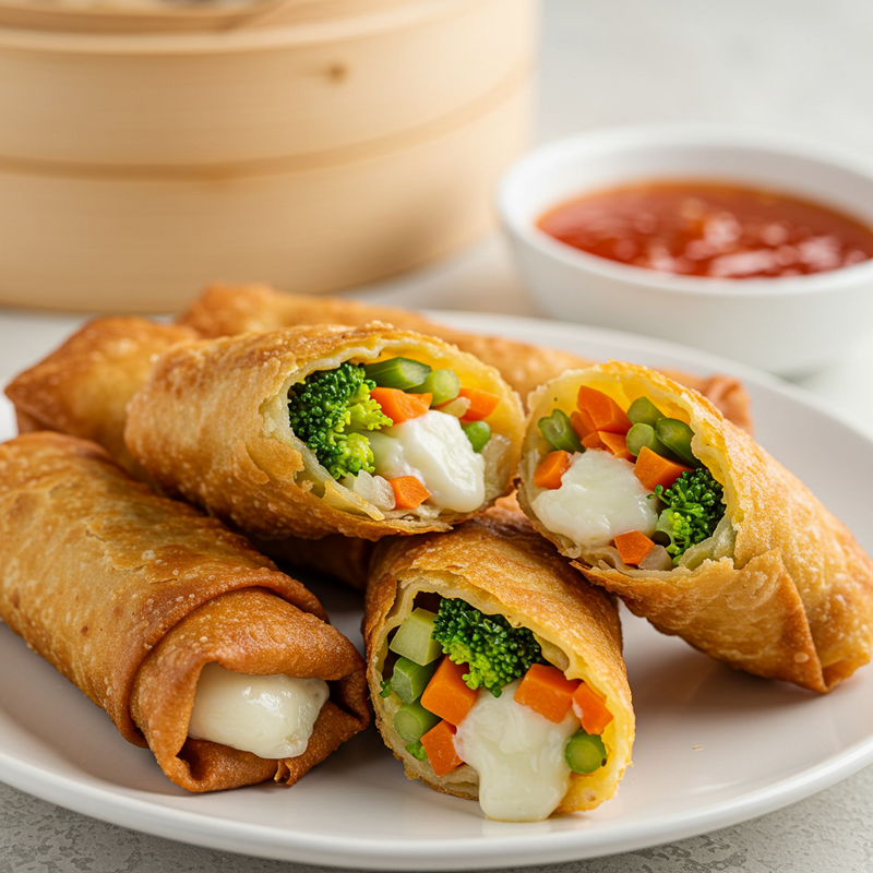 Trứng cuộn rau và phô mai