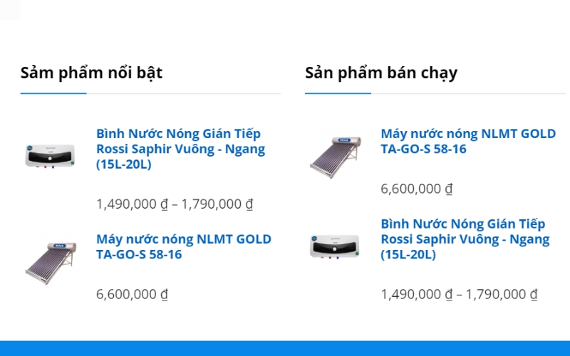 Các Dòng Thiết Bị Nước Nóng Bán Chạy Tại Hà Phương Lê