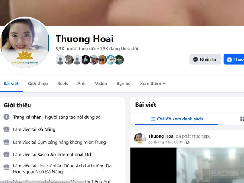 Bạn có thể liên hệ qua facebook của Hoài Thương - hướng dẫn viên du lịch khi đến Đà Nẵng để có những chyến đi thật tuyệt vời