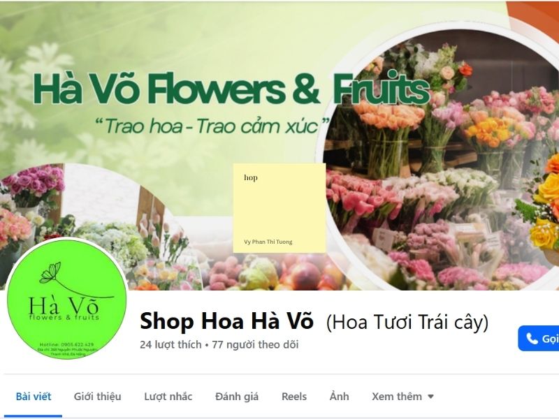 Fanpage shop hoa Hà Võ- bạn có thể ib để đặt có hàng 